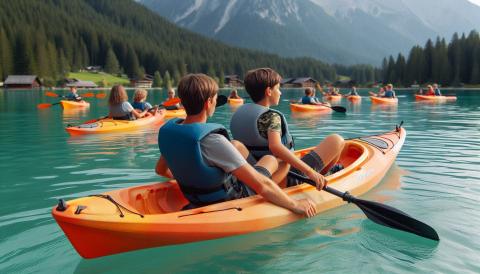 Kajak testen am Kanu-Erlebnistag Sarnen