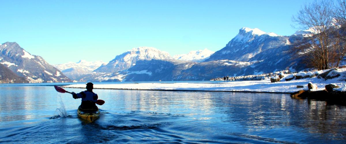 Mit dem Kajak im Winter paddeln