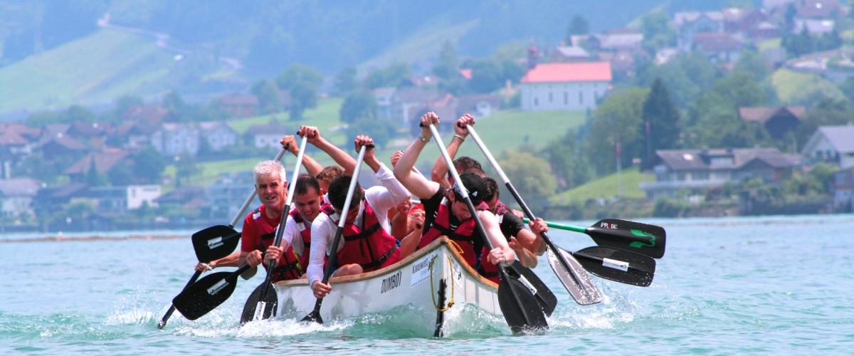 Team-Event bei der Kanuwelt Buochs