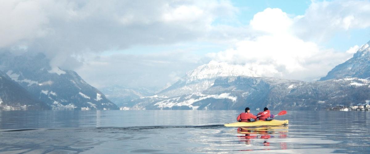 Winter-Paddeln bei der Kanuwelt Buochs